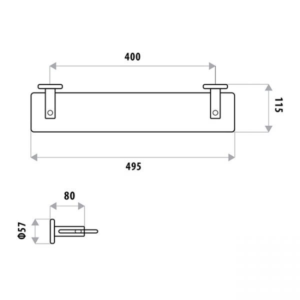 Sabine Glass Shelf specifications