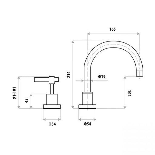 Sabine Lever Vanity Hob Sink Set