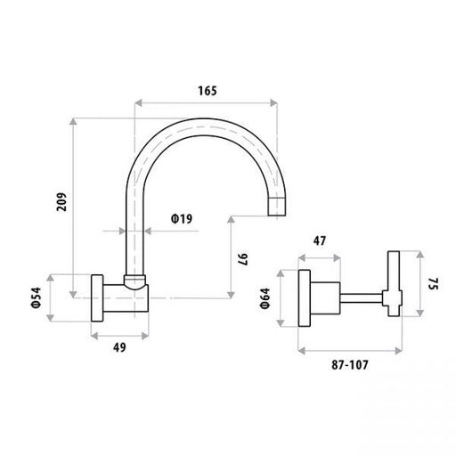 Sabine Lever Wall Sink Set Specifications