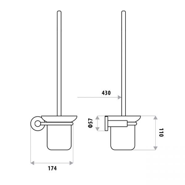 Sabine Toilet Pan Brush & Stand specifications