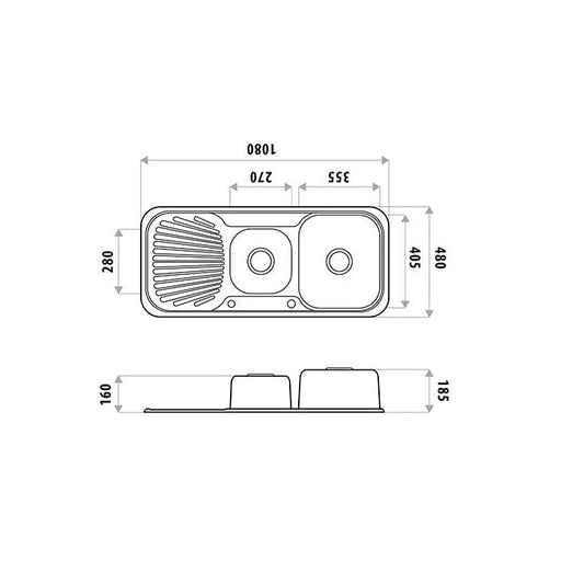 Sydenham 1 & 3/4  Bowl - Right Hand Bowl Single Drainer specifications