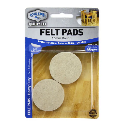 Trio Felt Pads Round Heavy Duty Beige 46mm - 4 Pack