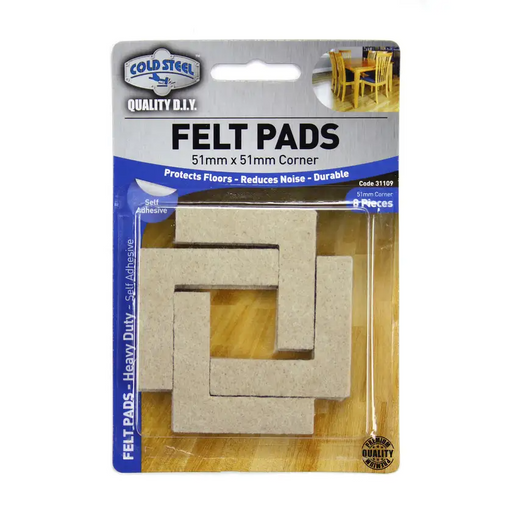 Trio Heavy Duty Corner Felt Pads Beige 51 x 51mm - 8 Pack