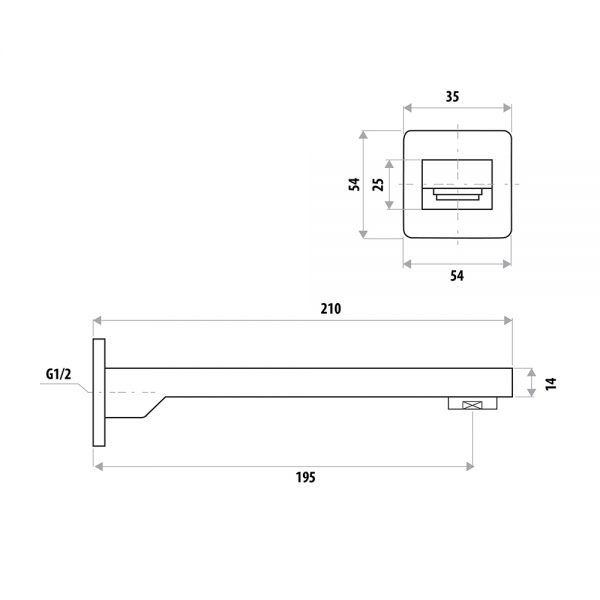 The Gabe 200mm Bath Spout specifications