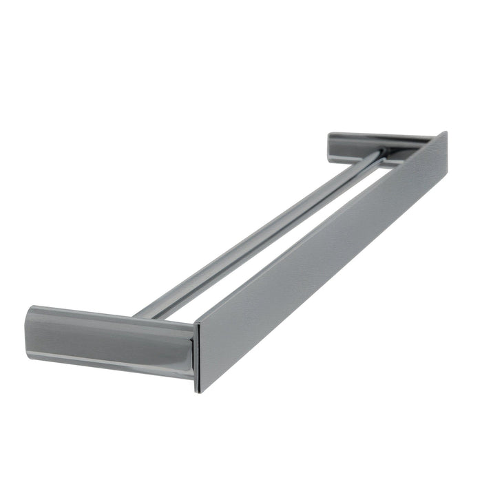 The Gabe 600mm Double Towel Rail brushed nickel